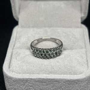 14K White Gold Natural Green Diamond Ring, $1875 APPRAISED, size 7